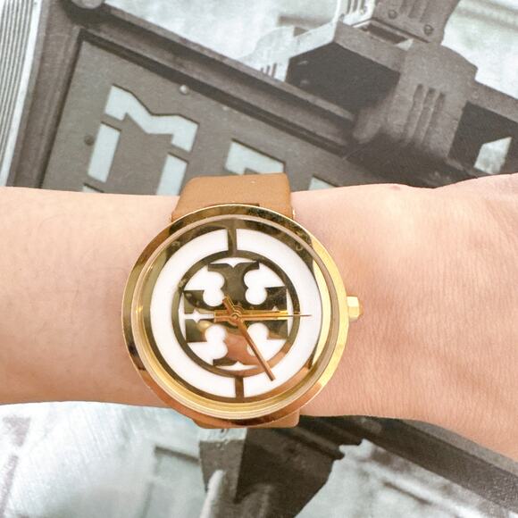 Tory Burch Reva Luggage Leather Watch | Model: TBW4020 main image 4